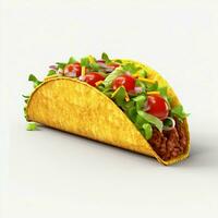 AI generative 3D design of delicious tacos in white background photo