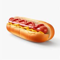 high quality of 3D hotdog design in white background photo