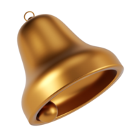 3d render icon of golden bell transparent png. Social media notice event reminder. Christmas toy png