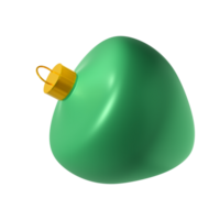 3d rendering green Christmas figure toy icon. Realistic cone transparent png. Holiday toy for fir tree. Holiday Illustration png