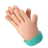 3D Clapping Hands applauding icon transparent png, agreement and success concept render illustration png