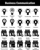 A set of 20 business icons as message idea, renovate idea, financial idea vector