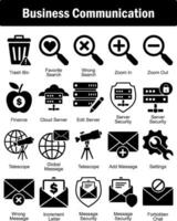 A set of 20 business icons as trash bin, favorite search, wrong search vector