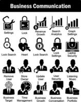 A set of 20 business icons as settings, lock, revenue growth vector