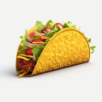 3D design of delicious tacos in white background photo