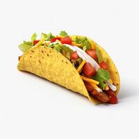 AI generative 3D design of delicious tacos in white background photo