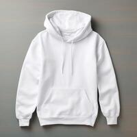 AI generative High quality blank hoodie in white color, perfect to create mockup preview photo