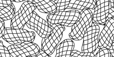 black white pile of peanuts seamless pattern vector