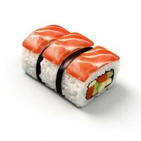 alto calidad de 3d estilo diseño de futomaki Sushi con blanco antecedentes foto