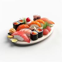 AI Generative high quality 3D style design of sushi photo