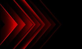 Abstract red metallic arrow direction geometric on black design modern futuristic technology creative background vector