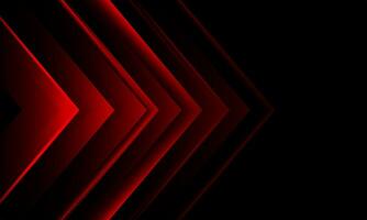 Abstract red metallic arrow direction geometric on black design modern futuristic technology creative background vector