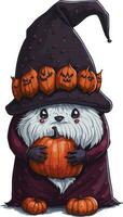Watercolor hand drawn halloween gnome vector