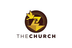 Trendy and Professional letter Z church sign Christian and peaceful vector logo design