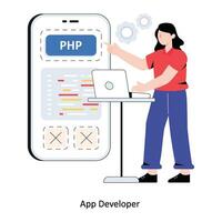 App Developer  Flat Style Design Vector illustration. Stock illustration