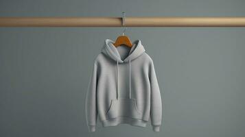 hoodie on grey background Created with AI photo