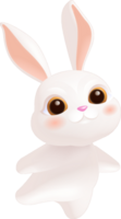 Hand-drawn cartoon cute rabbit png