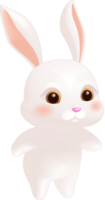 Hand-drawn cartoon cute rabbit png