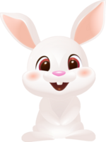 Hand-drawn cartoon cute rabbit png