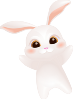 Hand-drawn cartoon cute rabbit png