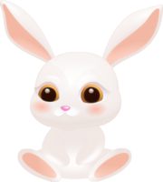 Hand-drawn cartoon cute rabbit png