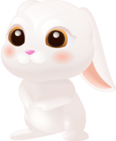 Hand-drawn cartoon cute rabbit png