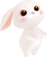 Hand-drawn cartoon cute rabbit png