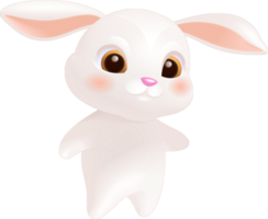 Hand-drawn cartoon cute rabbit png