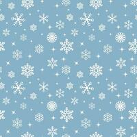Seamless pattern, white snowflakes on a blue background. Print, Christmas background, textile, vector
