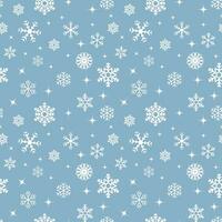 Seamless pattern, white snowflakes on a blue background. Print, Christmas background, textile, vector