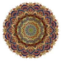 kleurrijk Aziatisch mandala kunst met goud accent png