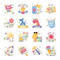 Bundle of Rudiments Flat Stickers vector