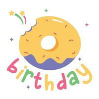 Trendy Birthday Donut vector