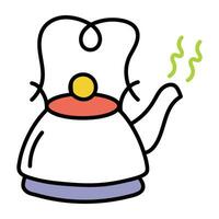 Trendy Tea Kettle vector