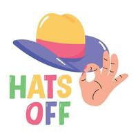 Trendy Hats Off vector