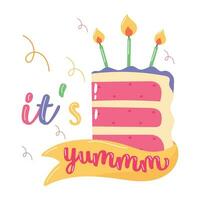 Trendy Yummy Cake vector