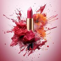 AI generative Creative design of lipstick banner photo