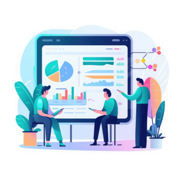 conversation programming data analysis whiteboard chart computer smart phone . AI Generated png