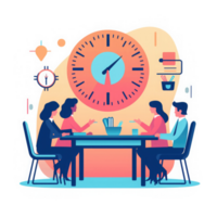 Effective meetings start on time . AI Generated png