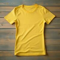 AI generative photo of blank yellow t-shirt