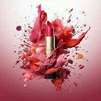 AI generative Creative design of lipstick banner photo