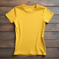 AI generative photo of blank yellow t-shirt