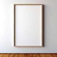 AI generative Real photo of blank wood frame hung on the walls