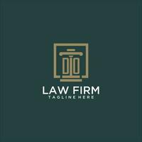 DO initial monogram logo for lawfirm with pillar design in creative square vector