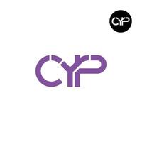 letra cyp monograma logo diseño vector