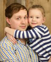 Portrait of father and beautiful little daughter photo