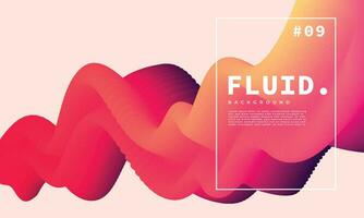 Abstract 3d fluid line background template copy space. Liquid shape backdrop design. Colorful contemporary graphic element for poster, banner, landing page, or presentation. vector