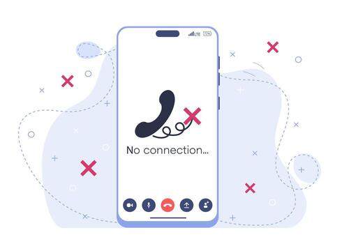 Has no connection. The concept of online calls vector