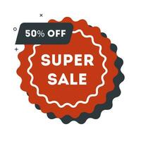 Sale offer price badge. Discount 50 percent vector