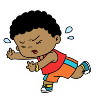 Cute little boy scared expression cartoon png